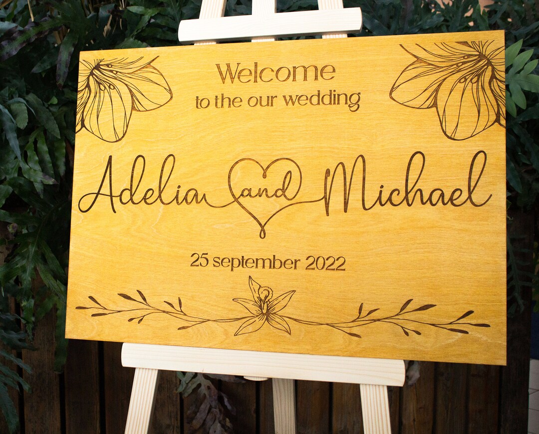 Wooden Wedding Sign, Wedding Reception Signage, Custom