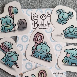 Bubble character stickers | Brain Blips
