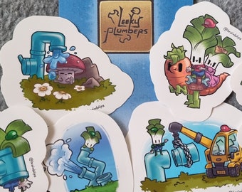 funny plumber stickers | Leek sticker pack | BrainBlips