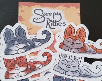 Sleeping cat stickers | Brain Blips |