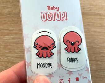 Octopus planner stickers | Cute Sealife Stickers | BrainBlips