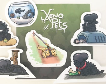 Xenomorph Sticker Pack | Alien Pet Stickers | BrainBlips
