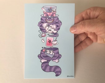 Cheshire Cat Wall Art | Alice in wonderland print | 6 x 4 Art Print | BrainBlips