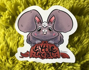 Chocolate Bunny Sticker | Cute Easter Gift | BrainBlips