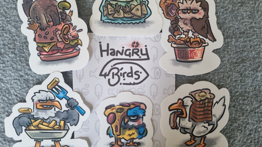 Food Hunger Sticker Hungry Bird Stickers | Foodie Sticker Pack | Brainblips - Etsy