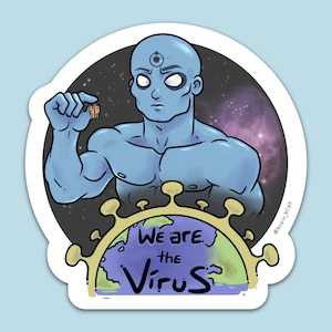 Dr Manhattan Virus Adesivo / Watchmen Adesivo / BrainBlips