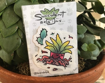 Succulent sticker pack | zombie plant stickers | Halloween mini stickers | BrainBlips