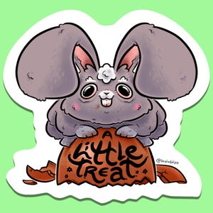 Sticker lapin au chocolat | Joli cadeau de Pâques | BrainBlips