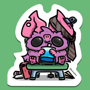Pegatina de regreso a clases / Vinilo de papelería con adorable murciélago / BrainBlips