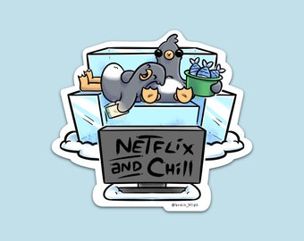 Netflix and Chill Penguin Sticker | BrainBlips