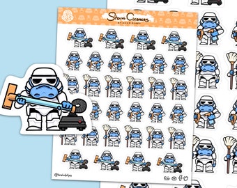 Lockdown Chore planner stickers | Quarantine Stickers | Stormtrooper sticker sheet | BrainBlips