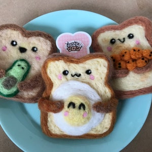 Needle felted Toast | Kawaii Gift for Valentine | BrainBlips