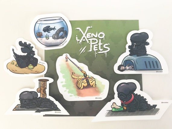 Xenomorph Sticker Pack | Alien Pet Stickers | Brainblips - Etsy