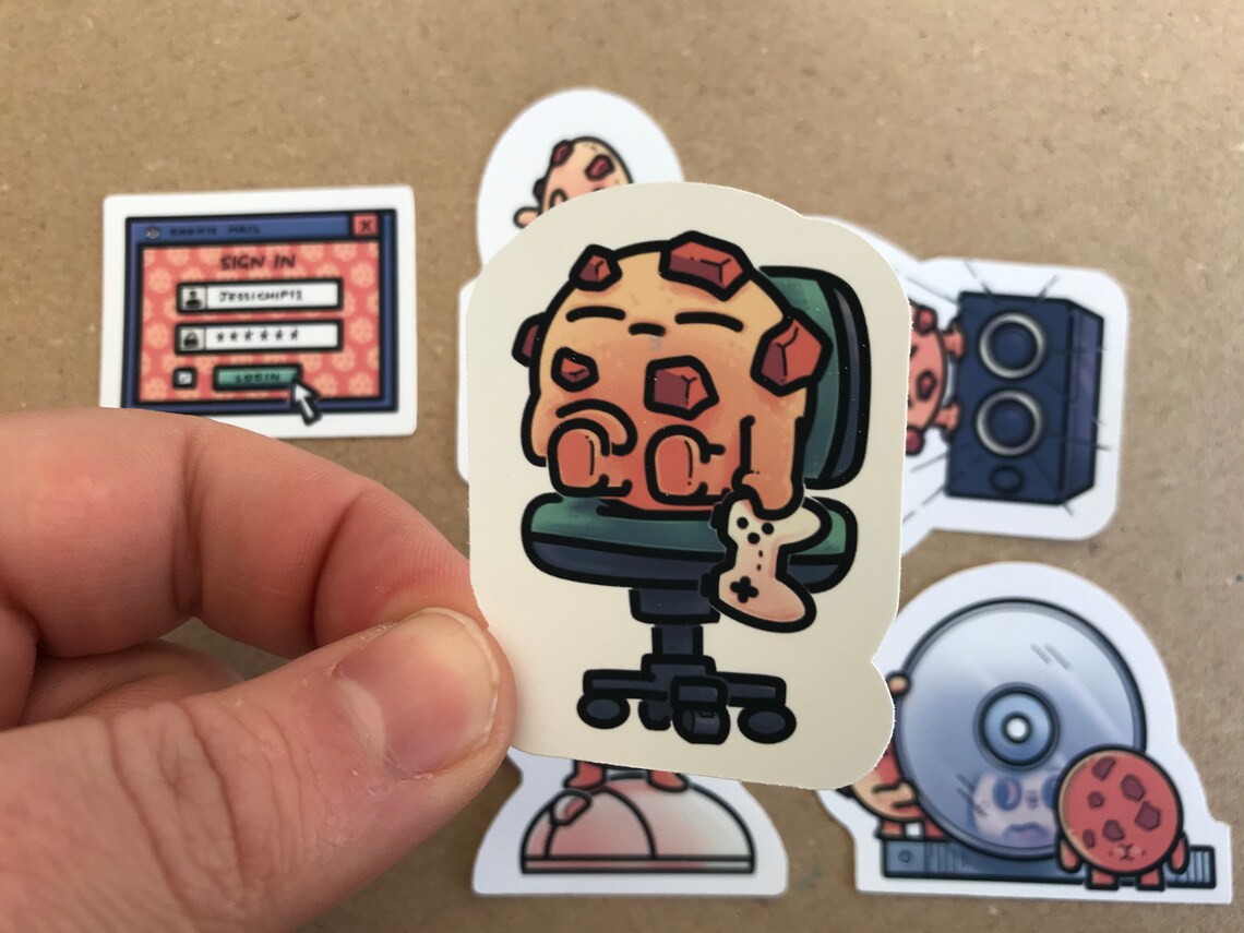 Chocolate Chip Cookie Stickers | Computer Cookies | Brainblips - Etsy UK