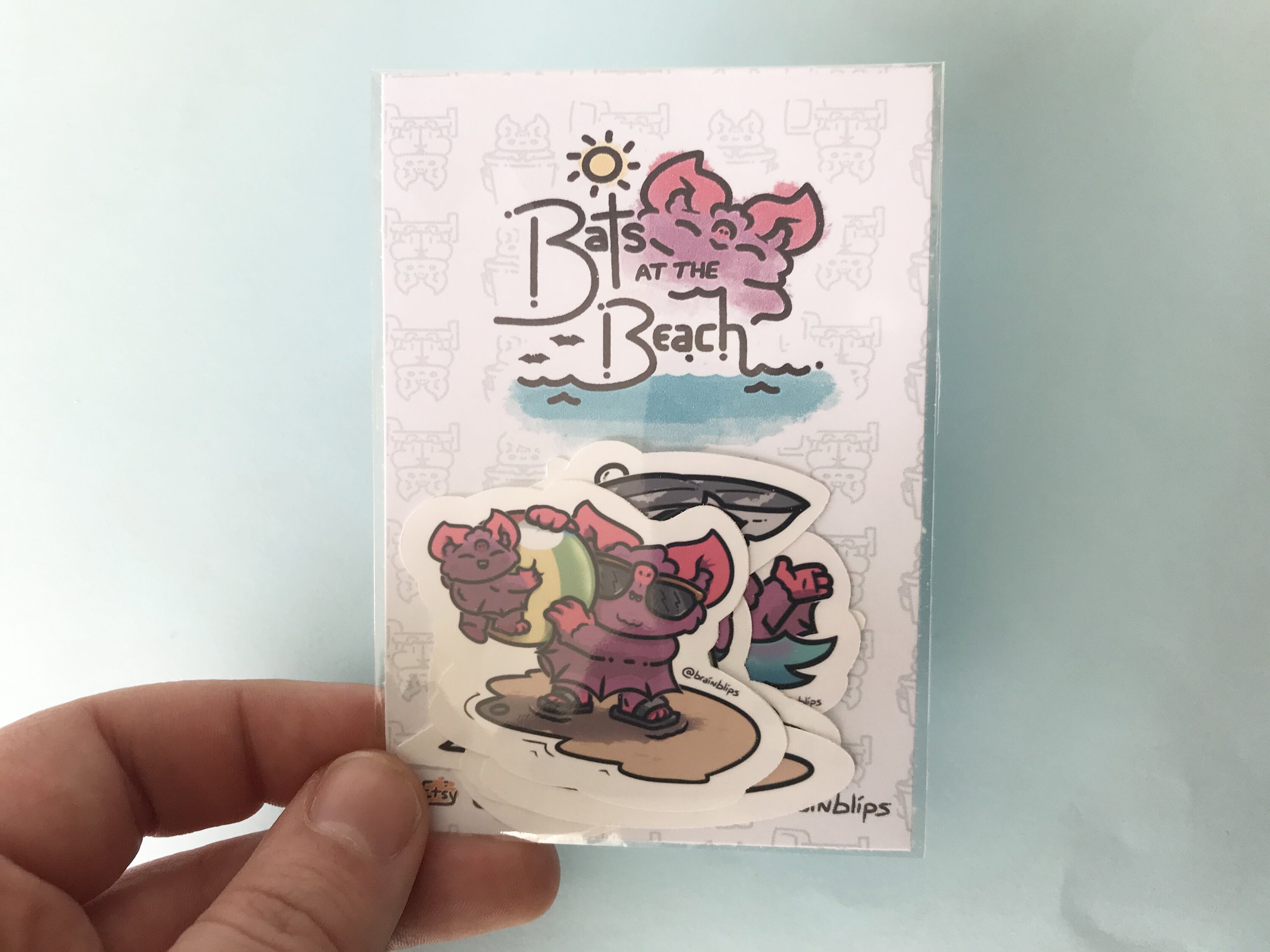 Bats at the Beach Stickers Summer Vacation Vinyls Brain Etsy