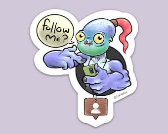 Follow Me sticker | Oddworld Game Sticker | BrainBlips