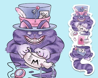 Cheshire Cat Sticker | Alice in Wonderland Vinyl | BrainBlips