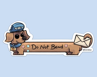 Sausage Dog Sticker | Do Not Bend Sticker | BrainBlips