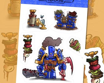 Space Marine sticker sheet | 40k stickers | BrainBlips