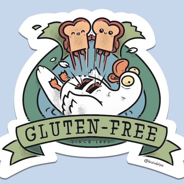 Gluten Free Sticker | kawaii toast sticker | BrainBlips