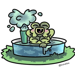 Frogs paddling Wall Art | Brain Blips