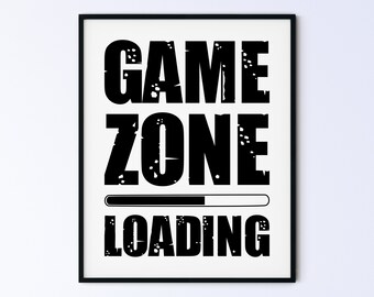 LARGE Video Game Poster, Father's Day Gift Idea, Printable Wall Art Gamers Print, Gaming Sign For Son, game zone loading smooth, DIGITAL ART