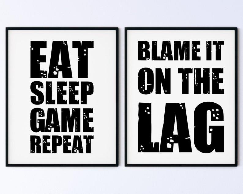 LARGE Game Room Decor Gaming Printable Wall Art Set of two | Etsy España