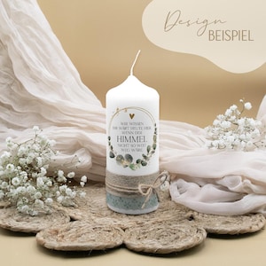 Gedenkkerze passend zur Hochzeitskerze | Ergänzung zur Hochzeitskerze im passenden Design | Erinnerungskerze | Begleitkerze