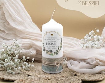Memorial candle to match the wedding candle | Complement to the wedding candle in a matching design | Remembrance candle | Companion candle