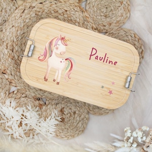 Boîte à lunch personnalisée Licorne | Boîte à lunch | Cadeau | Inscription scolaire | Cadeau scolaire | Rentrée scolaire | École primaire | Maternelle