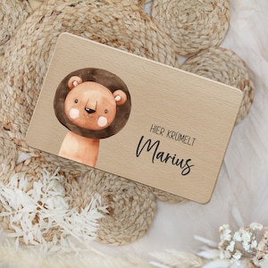 Personalized &quot;Lion&quot; breakfast board | Children&#39;s board with name | Snack board with lion motif | Gift for boys