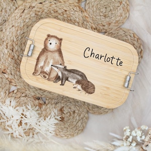 Boîte à lunch personnalisée AMIS DE LA FORÊT | Boîte à lunch | Cadeau | Inscription scolaire | Cadeau d'inscription | Rentrée scolaire | École primaire | Maternelle