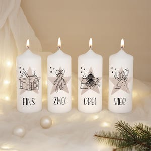 Advent candles “Heimelig” | Advent candles set of 4 candles | Christmas candles | Advent