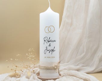 Wedding candle "Rings" – wedding candle with wedding rings | personalized | wedding candle with names & date