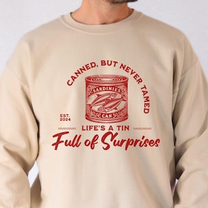 Funny Vintage Sardines Shirt, Sardine Tin Shirt, Fisherman Aesthetic Shirt, Fish Aesthetic Sweatshirt, Tinned Fish Shirt, Retro Graphic Tee