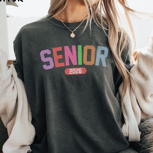 Retro Varsity Class of 2026 Comfort Colors Shirt, Graduation Celebration T-Shirt, Senior Gift Tee, Colorful Cute Grad Tshirt