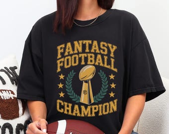 Comfort Colors Fantasy Football Champion Shirt, Funny Gift for Fantasy Football League Champion Tee, Perfect for Draft Day Celebrations