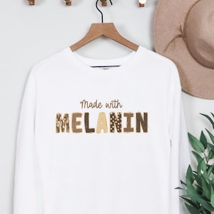 Made With Melanin Comfort Colors Sweatshirt, Black Girl Magic, Melanin Made Shirt, Juneteenth Gift, Black History Black Girl Melanin Magic
