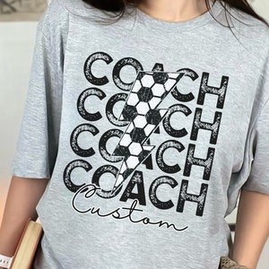 Custom Soccer Coach Lightning Shirt, Personalized Soccer Coach Appreciation Gift, Personalized Soccer Dad Coach Tee, Gift for Soccer Coach