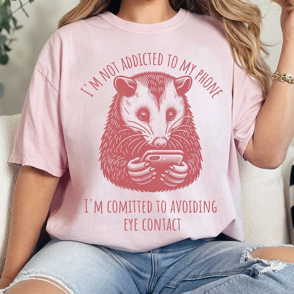 Funny Sarcastic Opossum Comfort Colors Shirt Graphic Tee, Retro Opossum T-Shirt, Humorous Tshirt, Possum Meme Shirt, Raccoon Lover Gift