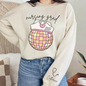 Custom Nursing Grad Student Sweatshirt, Cozy Crewneck for Future Nurse, Gifts for Nursing Student, School Retro RN Nurse Apparel
