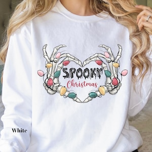 Skeleton Christmas Comfort Colors Sweatshirt, Creepy Christmas Shirt, Merry Christmas Gift, Merry Creepmas Shirt, Spooky Christmas