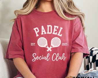 Padel Player Social Club Comfort Colors Shirt, Funny Padel Gift, Paddle Tennis Apparel, Unique Padel Clothing for Fans