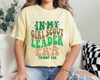 Girl Scout Leader Era Comfort Colors Shirt, Cookie Dealer Gift, Cookie Season Tee Shirt, Camping Shirt, Custom Scout Leader Shirt