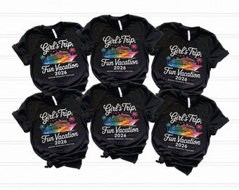 Matching Girls Trip 2026 Shirt, Destination Vacation Tee, Girls Weekend Shirt, Cruise Travel Apparel
