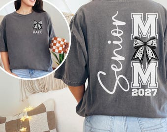 Custom Senior 2027 Choir Coquette Comfort Colors Shirt, Personalized Name Class of 2027 T-shirt, Proud Senior Mom Show Choir Gift