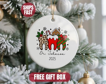 Custom Dentist Porcelain Ornament, Personalized Gift, Unique Christmas Keepsake, Perfect Dentist Gift for Him/Her
