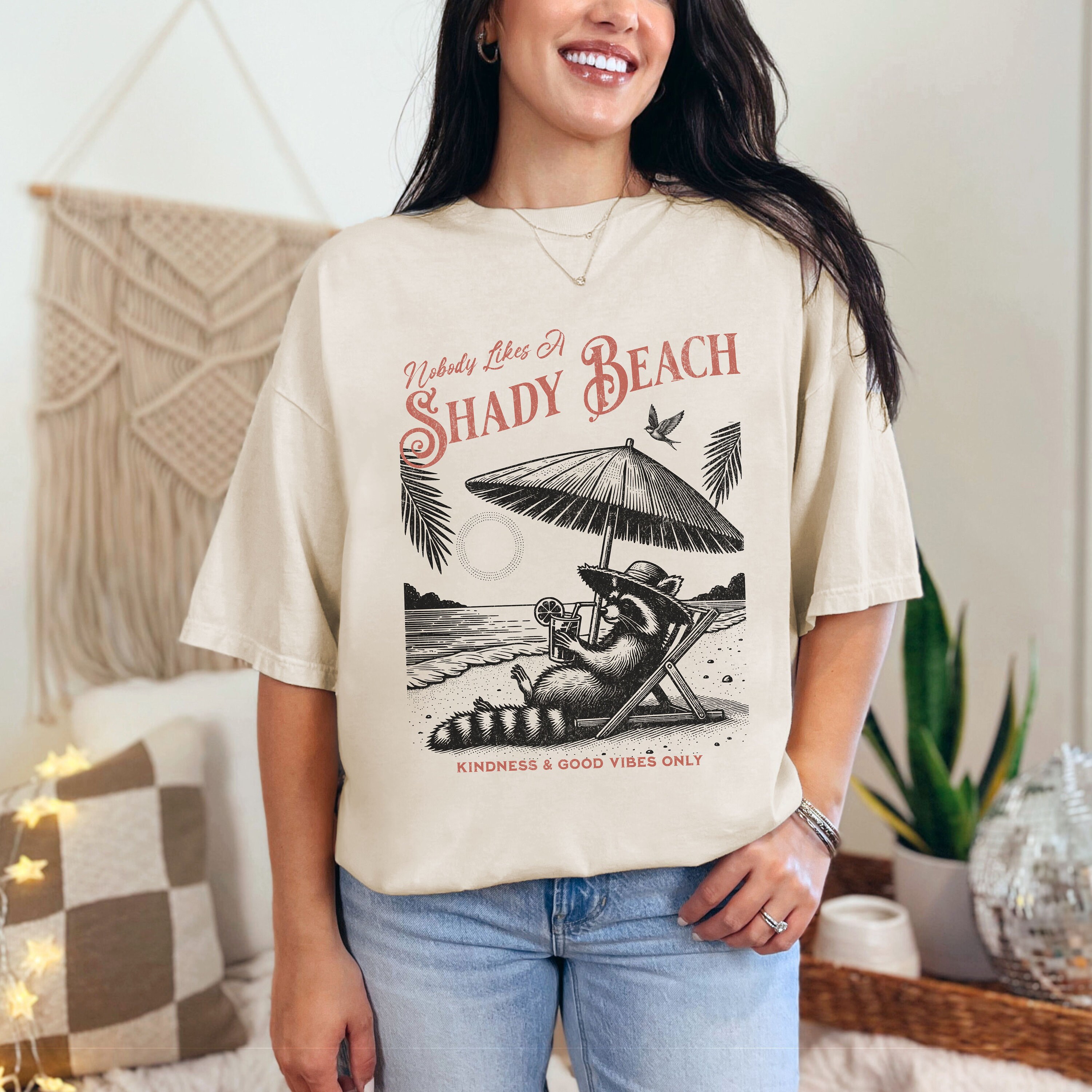 Shady Raccoon Funny Sarcastic Raccoon Shirt, Shady Beach Raccoon Comfort Colors Shirt ...