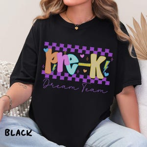 Pre-K Back to School Dream Team Comfort Colors Shirt, First Day of Preschool Tee, Checkered Pre-K Teacher T-shirt, Teacher Appreciation Gift