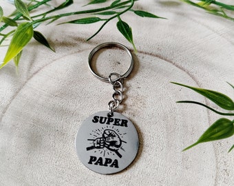 Porte-clés en acier inoxydable , Porte clés rond en métal , Porte-clés personnalisé , Cadeau durable , cadeau original , keychains